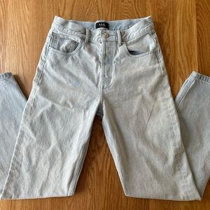 A.P.C. light wash high waisted jeans